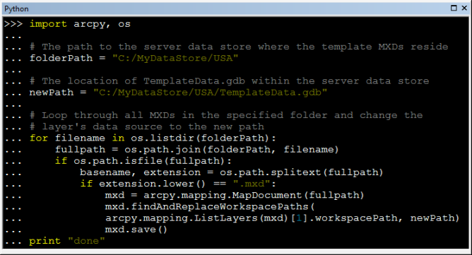 Script to resource data in map templates in the Python Window